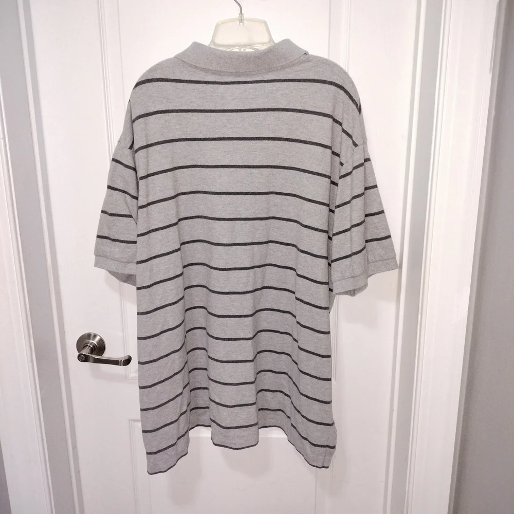 Ralph Lauren Polo Shirt in Gray with Black Stripes
